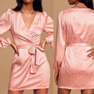 Lulus Zebra Print Wrap Mini Dress